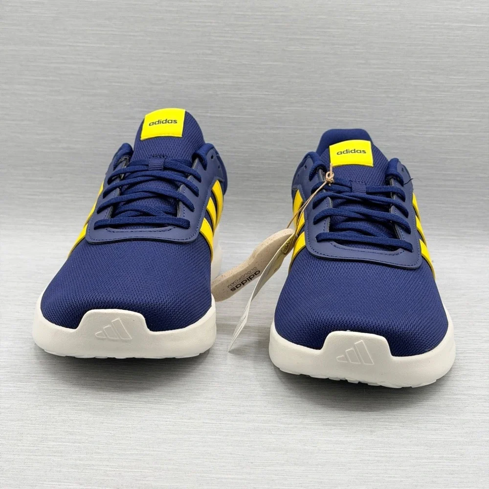 Adidas Men's 12 Sneakers Blue Yellow Retro Comfort Lite Racer 4 Cloudfoam JR8544